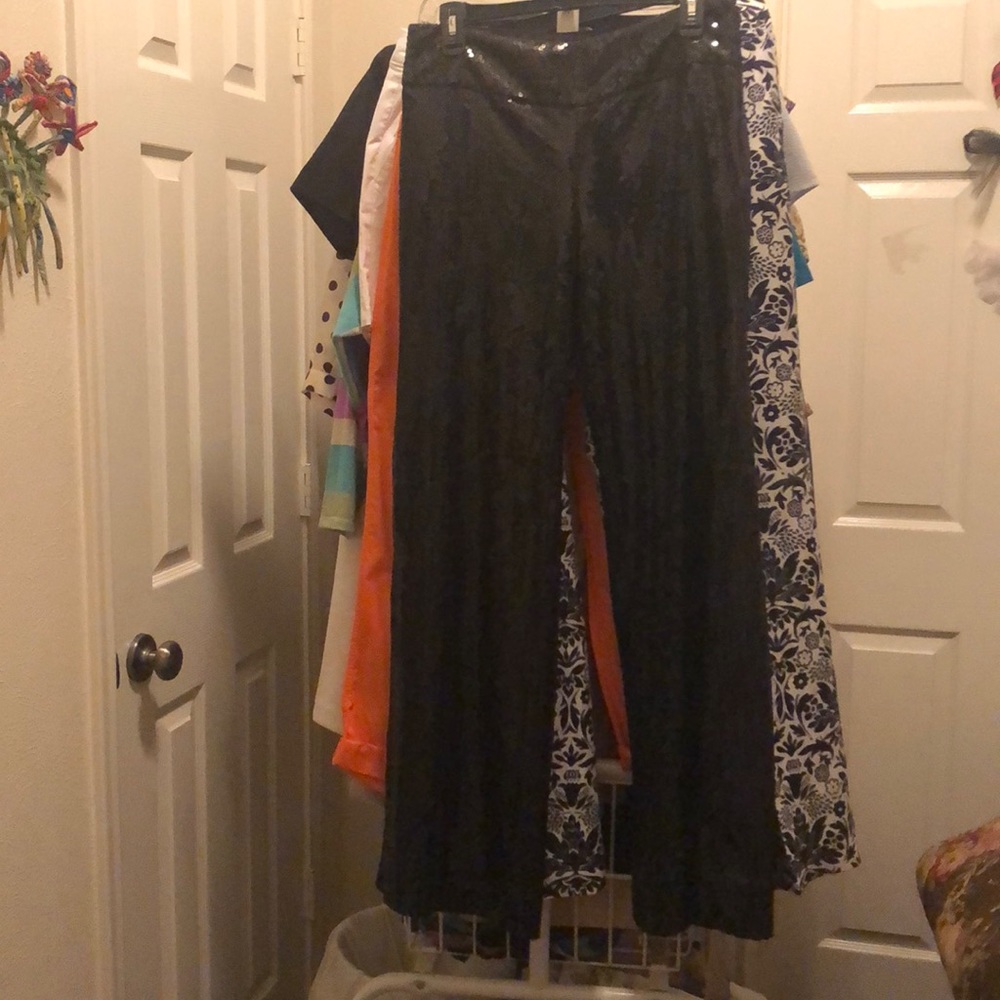Black sequin pants